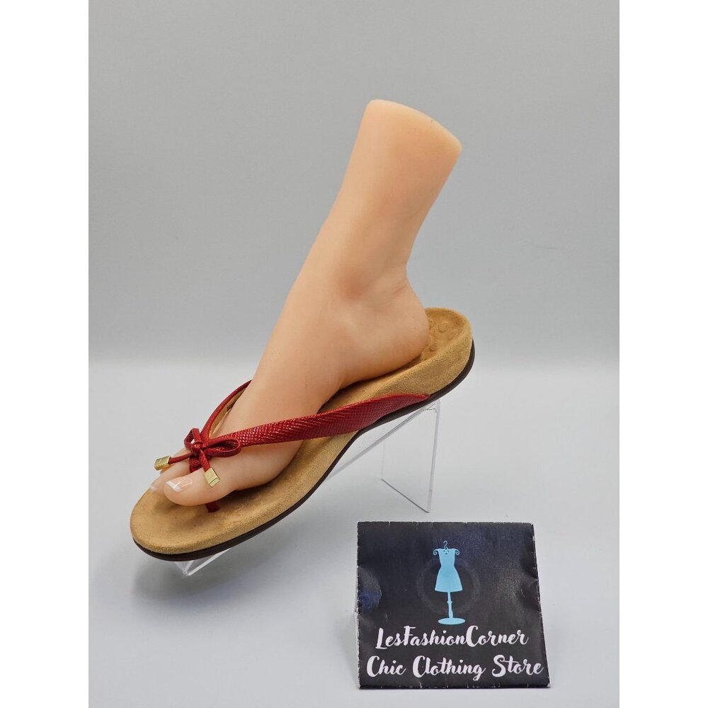 Vionic Women's Red Patent Leather Bella II Lizard Bow Comfort Sandals Sz 10 2647 - Picture 14 of 16